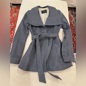 Babaton Spencer Charcoal Belted Coat
